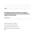 Investigating Lecithin’s Influence on Complex Formation Between Starch and Guest Molecules in Aqueous Environments