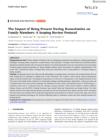 The Impact of Being Present During Resuscitation on Family Members: A Scoping Review Protocol