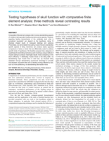 Testing hypotheses of skull function with comparative finite element analysis: three methods reveal contrasting results