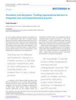Simulation and disruption: Tackling organisational barriers to integrated care and interprofessional practice