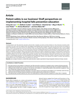 Patient safety is our business! Staff perspectives on implementing hospital falls prevention education