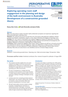 Exploring operating room staff engagement in the planning and design of the built environment in Australia: Development of a constructivist grounded theory
