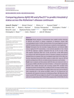 Comparing plasma Aβ42/40 and pTau217 to predict Amyloid‐β status across the Alzheimer’s disease continuum
