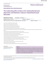 The moderating effect of diet on the relationship between depression and Alzheimer’s disease‐related blood‐based biomarker