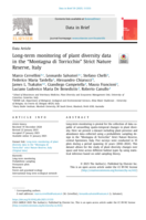 Long-term monitoring of plant diversity data in the “Montagna di Torricchio” Strict Nature Reserve, Italy