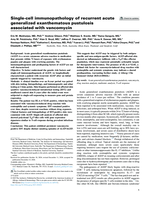 Single-cell immunopathology of recurrent acute generalized exanthematous pustulosis associated with vancomycin