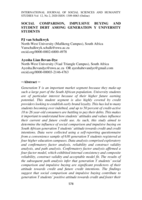 SOCIAL COMPARISON, IMPULSIVE BUYING AND STUDENT DEBT AMONG GENERATION Y UNIVERSITY STUDENTS