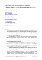 The Correlation Between Materialism, Social Comparison and Status Consumption Among Students