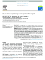 The risk of donor-acquired allergy in solid-organ transplant recipients
