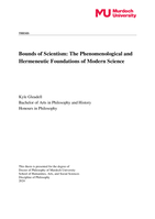 Bounds of Scientism: The Phenomenological and Hermeneutic Foundations of Modern Science