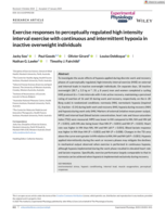 Exercise responses to perceptually regulated high intensity interval exercise with continuous and intermittent hypoxia in inactive overweight individuals