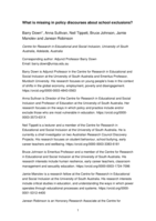 What is missing in policy discourses about school exclusions?