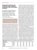 Mycoplasma phocimorsus in Woman with Tendinous Panaritium after Cat Scratch, Denmark