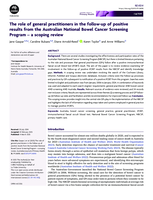 The role of general practitioners in the follow-up of positive results from the Australian National Bowel Cancer Screening Program - a scoping review