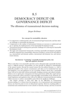 Democracy deficit or governance deficit: The dilemma of transnational decision-making