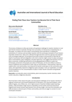 Finding Their Place: How Teachers Can Become Part of Their Rural Communities