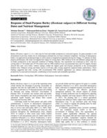 Response of Dual-Purpose Barley (Hordeum vulgare) to Different Sowing Dates and Nutrient Management
