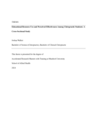 Educational Resource Use and Perceived Effectiveness Among Chiropractic Students: A Cross-Sectional Study