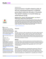 Improvements in health-related quality of life are maintained long-term in patients prescribed medicinal cannabis in Australia: The QUEST Initiative 12-month follow-up observational study