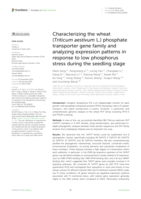 Characterizing the wheat (Triticum aestivum L.) phosphate transporter gene family and analyzing expression patterns in response to low phosphorus stress during the seedling stage