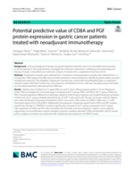 Potential predictive value of CD8A and PGF protein expression in gastric cancer patients treated with neoadjuvant immunotherapy