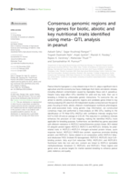 Consensus genomic regions and key genes for biotic, abiotic and key nutritional traits identified using meta- QTL analysis in peanut