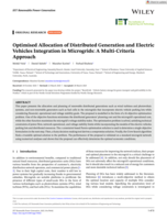 Optimised Allocation of Distributed Generation and Electric Vehicles Integration in Microgrids: A Multi‐Criteria Approach