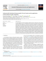 Authenticable Distributed Homomorphic Private Counter and its application in data analysis of edge computing