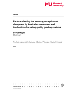 Factors affecting the sensory perceptions of sheepmeat by Australian consumers and implications for eating quality grading systems