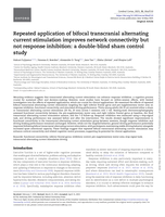 Repeated application of bifocal transcranial alternating current stimulation (tACS) improves network connectivity but not response inhibition: a double-blind sham control study
