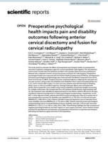 Preoperative psychological health impacts pain and disability outcomes following anterior cervical discectomy and fusion for cervical radiculopathy