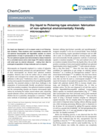 Dry liquid to Pickering-type emulsion: fabrication of non-spherical environmentally friendly microcapsules