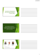 Australian chiropractors and the opioid problem; a white paper