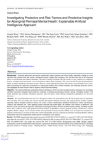Investigating Protective and Risk Factors and Predictive Insights for Aboriginal Perinatal Mental Health: Explainable Artificial Intelligence Approach