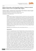 Impact of Insecurity on the Hospitality Industry: A Study of selected Hotels in Nnewi Town of Anambra State, Nigeria
