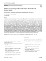 A Kidney Transplant Support System for Patient-Clinician Shared Decision-Making