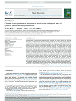 Climate drives patterns of response of recalcitrant embryonic axes of Quercus species to cryopreservation