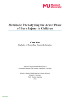 Metabolic Phenotyping the Acute Phase of Burn Injury in Children
