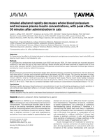 Inhaled albuterol rapidly decreases whole blood potassium and increases plasma insulin concentrations, with peak effects 30 minutes after administration in cats