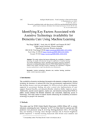 Identifying Key Factors Associated with Assistive Technology Availability for Dementia Care Using Machine Learning