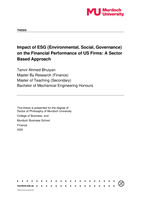 Impact of ESG (Environmental, Social, Governance) on the Financial Performance of US Firms: A Sector Based Approach