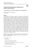 Culturally respectful foundations of Noongar school educators’ ways of working