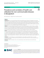 Prevalence and correlates of health care utilization for non-communicable diseases in Bangladesh