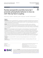 Nuclear paraspeckle assembly transcript 1 promotes photophobia behavior in mice via miR-196a-5p/Trpm3 coupling