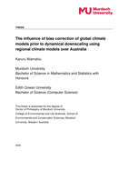 The influence of bias correction of global climate models prior to dynamical downscaling using regional climate models over Australia