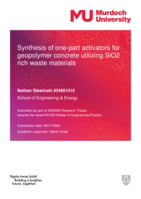 Synthesis of one-part activators for geopolymer concrete utilizing SiO2 rich waste materials