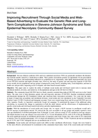 Improving Recruitment Through Social Media and Web-Based Advertising to Evaluate the Genetic Risk and Long-Term Complications in Stevens-Johnson Syndrome and Toxic Epidermal Necrolysis: Community-Based Survey