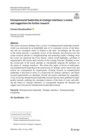 Entrepreneurial leadership at strategic interfaces: a review and suggestions for further research