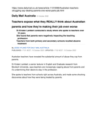 Teachers expose what the REALLY think about Australian parents and how they're making their job even worse.