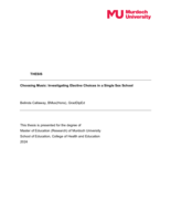 Choosing Music: Investigating Elective Choices in a Single Sex School